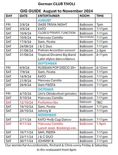 photo of Gig Guide 2024 event